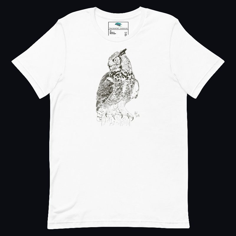 Great Horned Owl (Bubo virginianus) - Bella Canvas T-Shirt