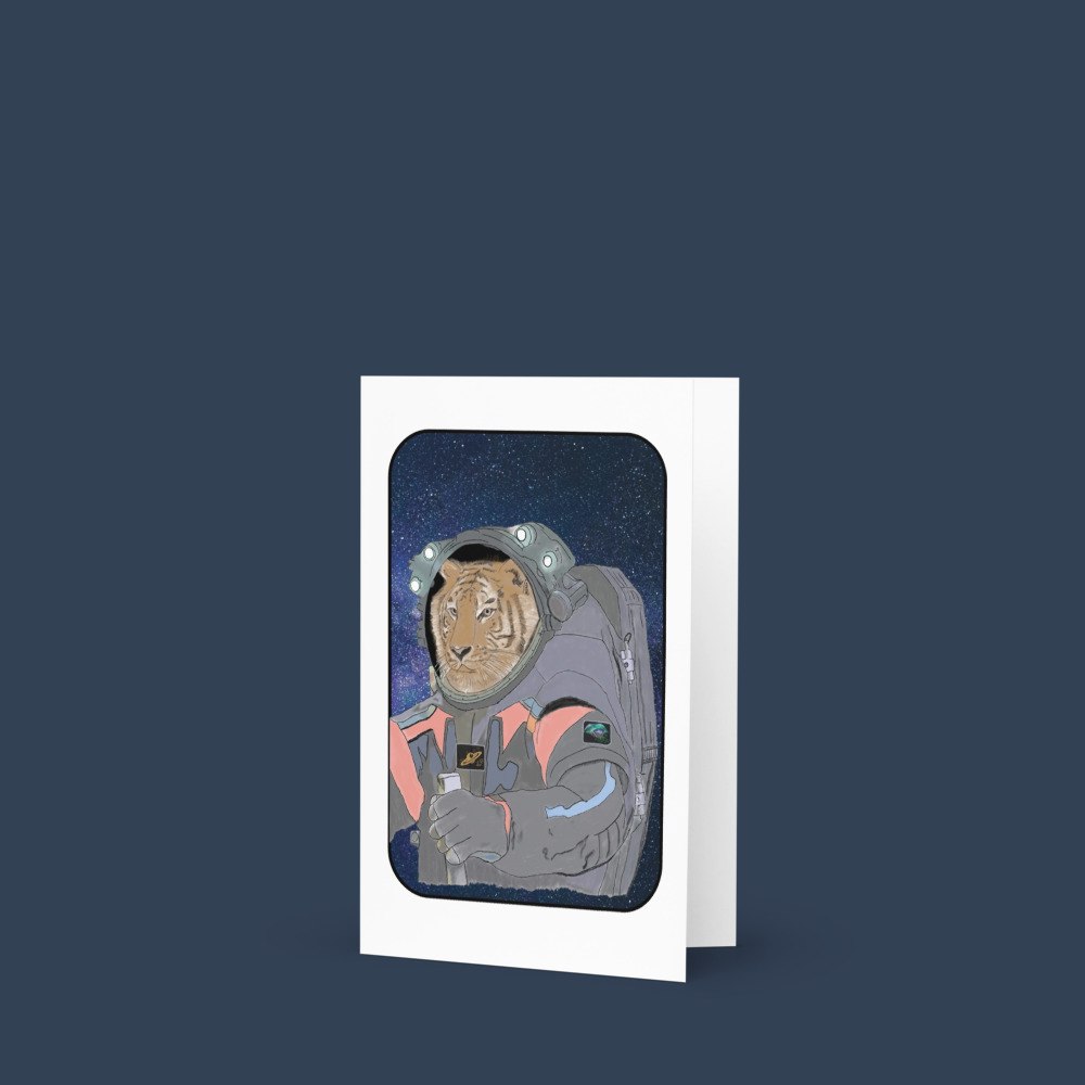 Space Cat - Greeting Card 4"x6"