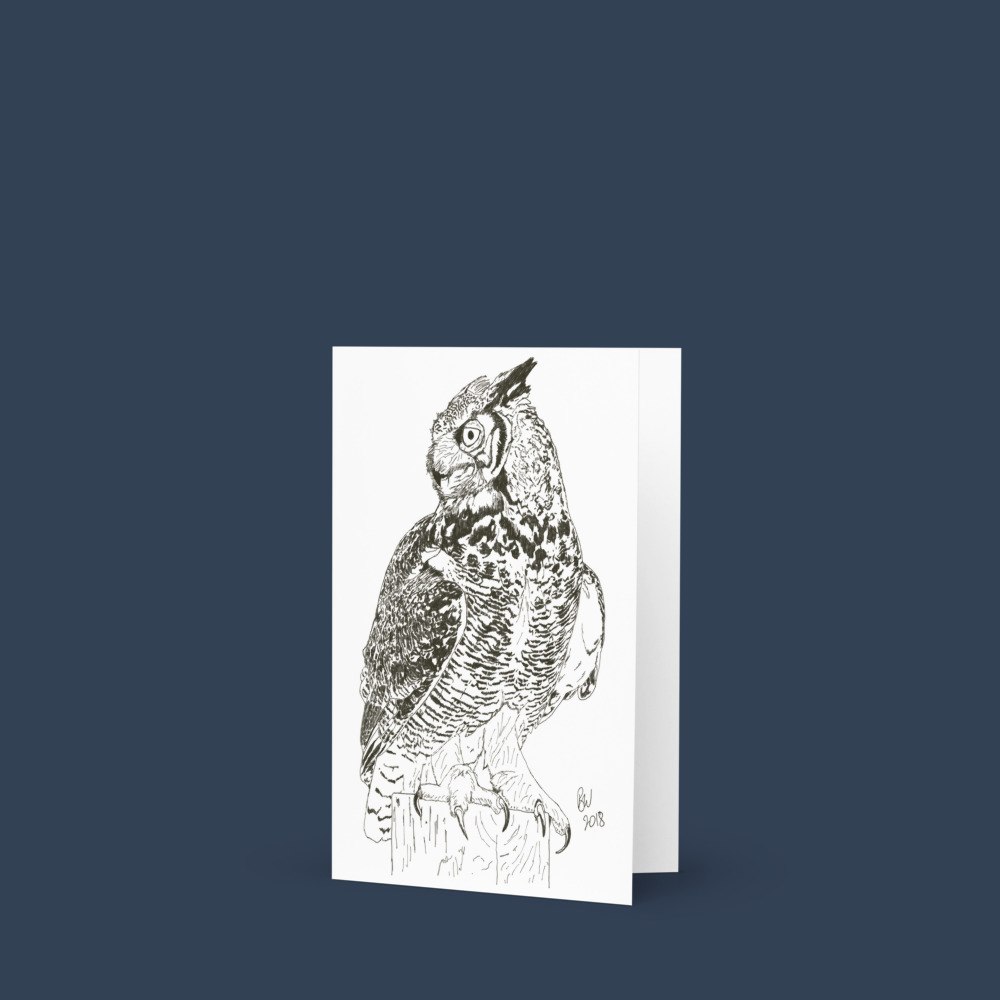 Great Horned Owl (Bubo virginianus) - Greeting Card 4"x6"
