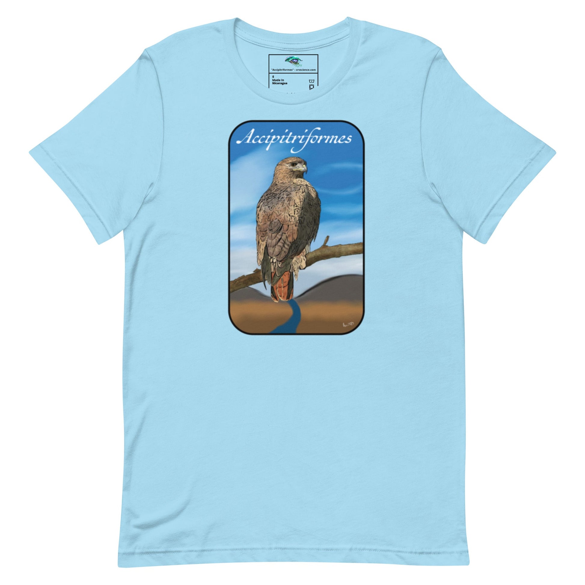 Accipitriformes 2024 - Bella Canvas T-Shirt - Red - Tailed Hawk (Buteo jamaicensis) - Science Label