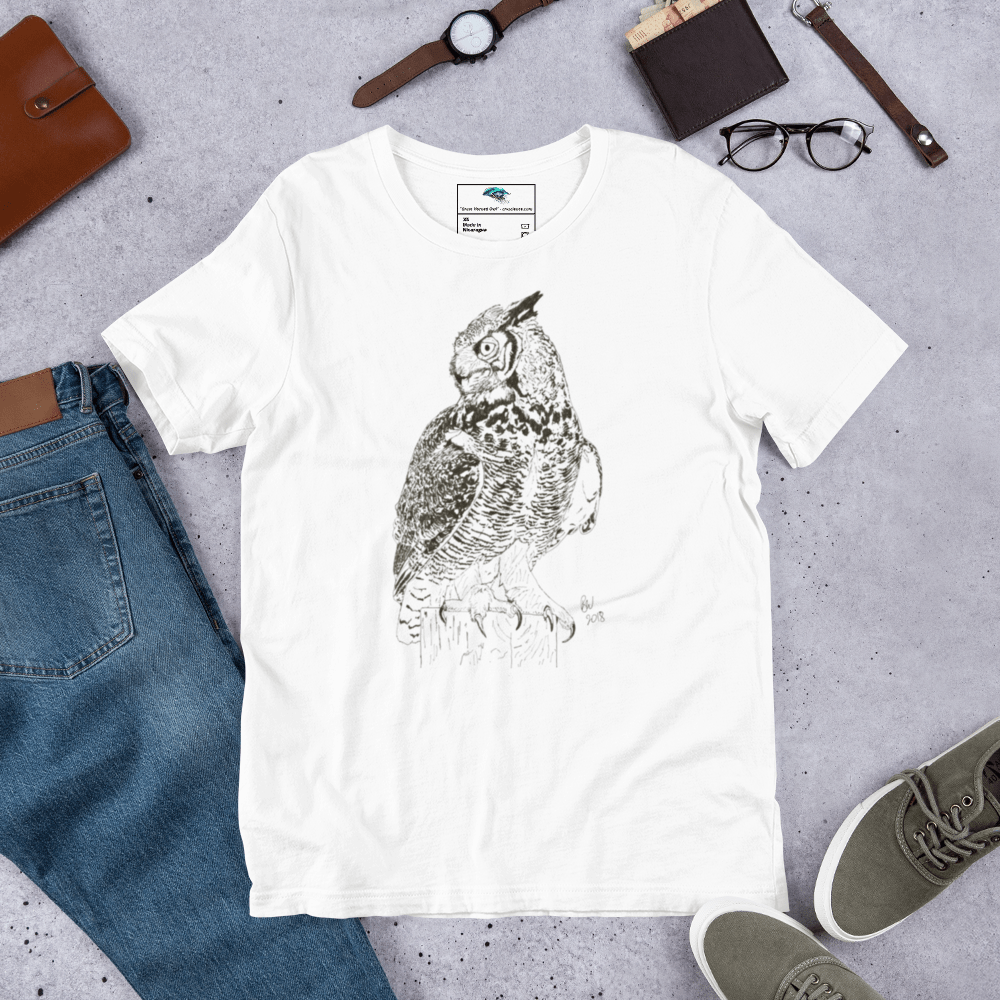 Great Horned Owl 2024 - Bella Canvas T - Shirt - Science Label