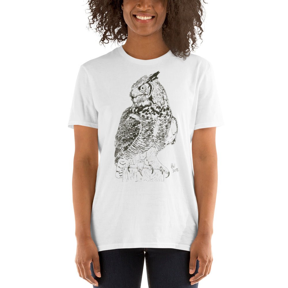 Great Horned Owl - Short-Sleeve Unisex T-Shirt - Science Label