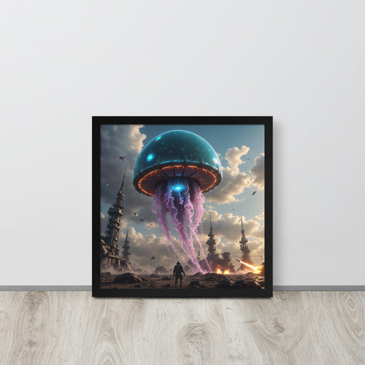 Jelly Zeppelin - Framed Poster Print - Science Label