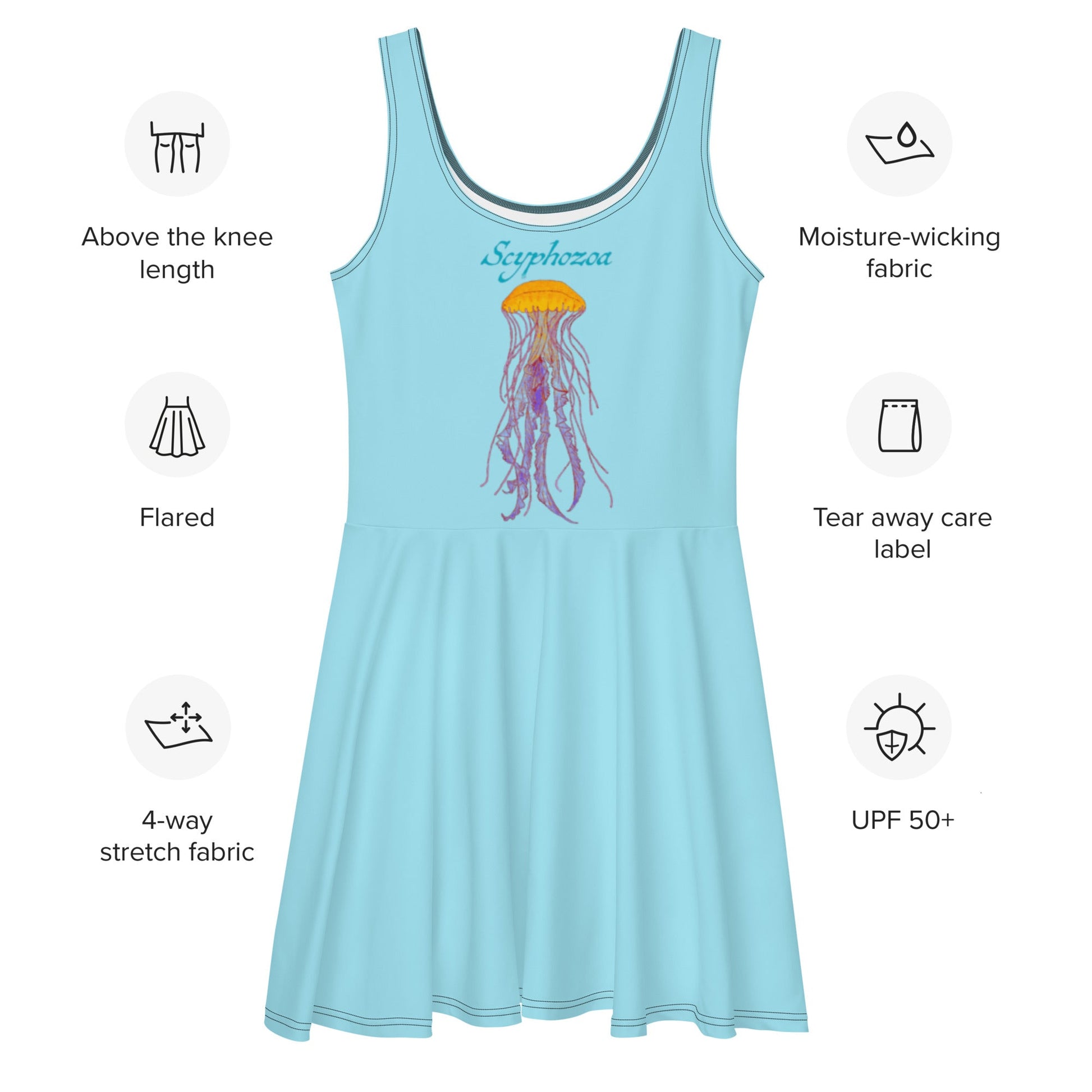 Jellyfish (Scyphozoa) Skater Dress - Science Label