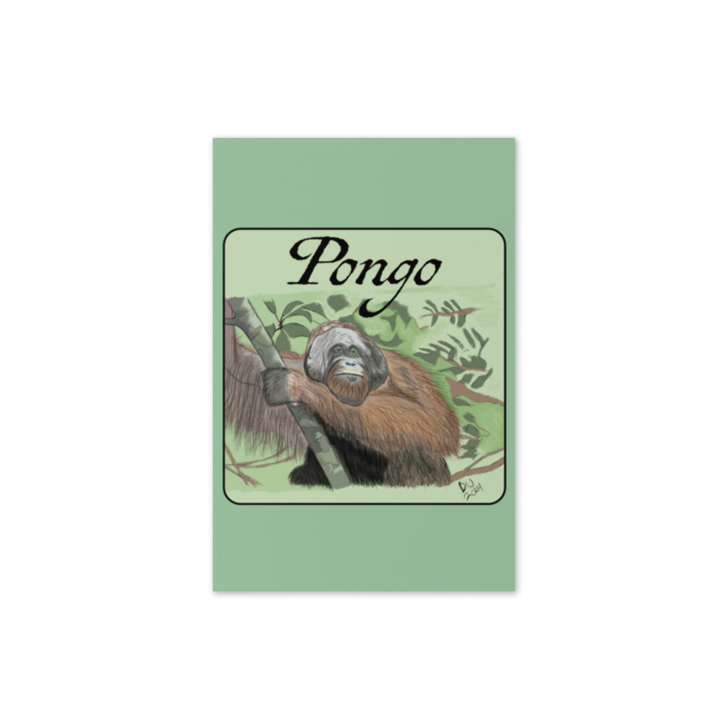 Pongo - 4"x6" Greeting card - Science Label