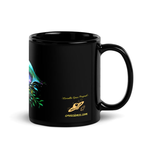 Space Jelly - 11 oz Black Glossy Mug - Science Label