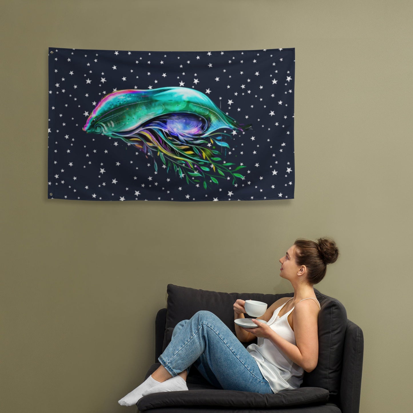 Space Jelly Flag - Stars - Science Label