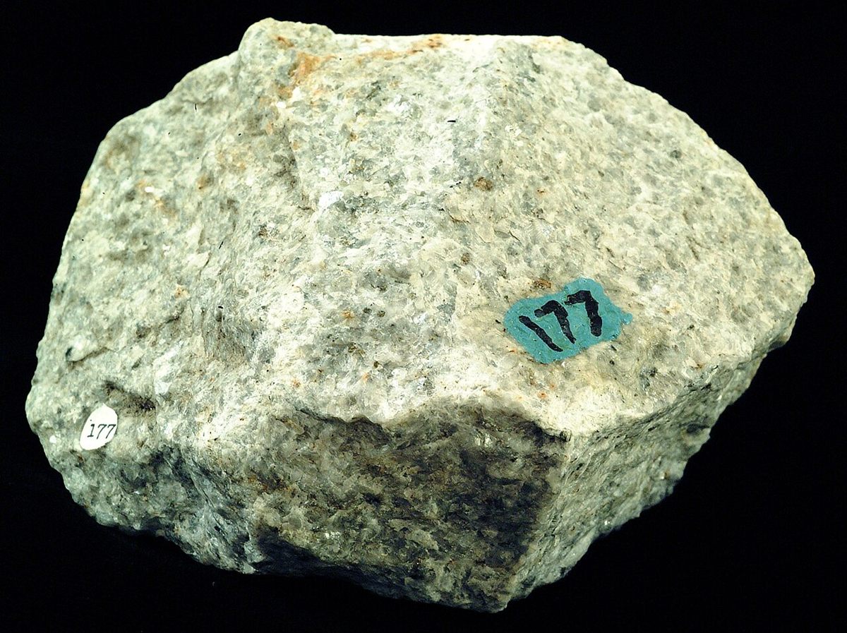 Photograph of Crystalline Marble (Granoblastic Recrystallized Calcite Marble)