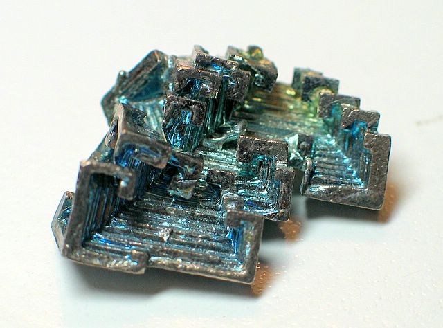 Photograph of Native Bismuth (Bi • Trigonal Hopper-Crystal Semimetal)