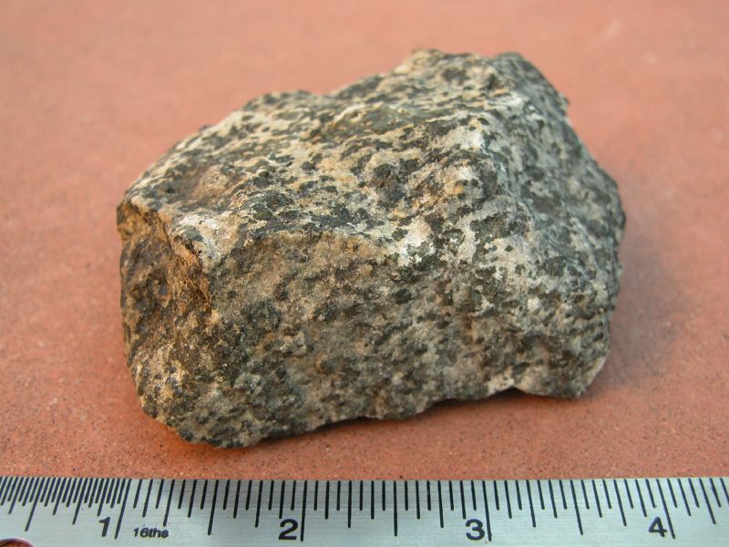 Photograph of Norite (Orthopyroxene–Plagioclase Norite)