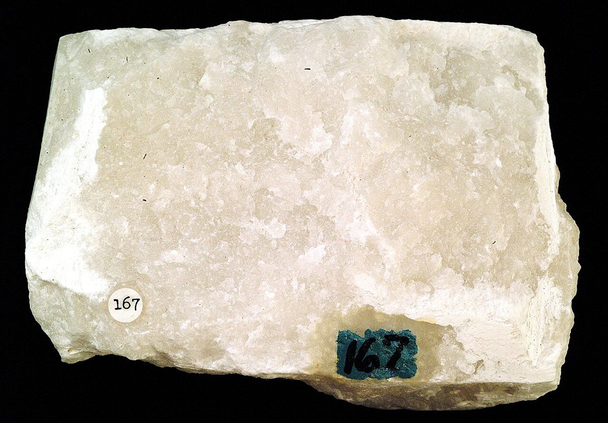 Photograph of Rock Gypsum (Alabaster) (Massive Hydrous Calcium Sulfate Evaporite)