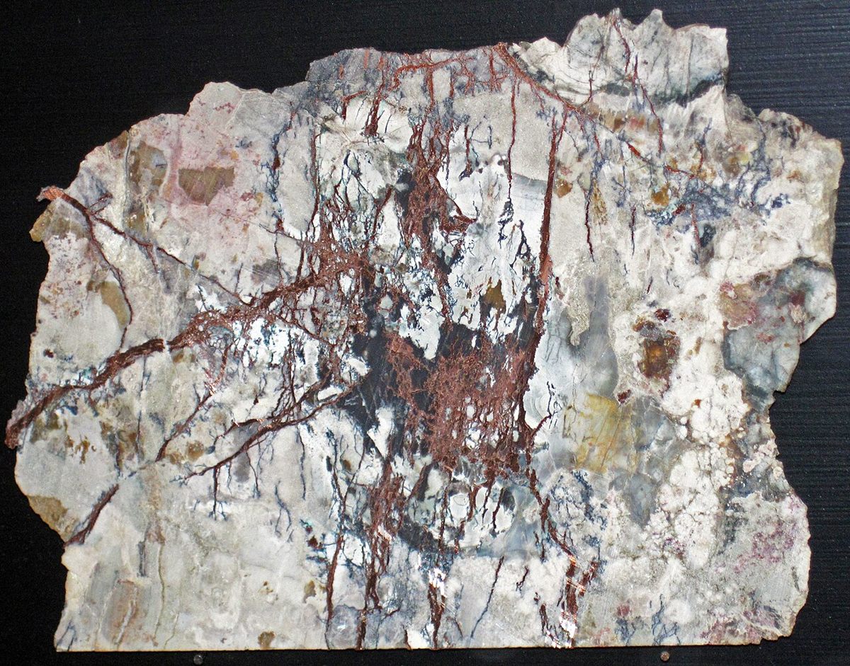 Photograph of Garnet–Pyroxene Skarn (Calc-Silicate Contact Metasomatic Tactite)
