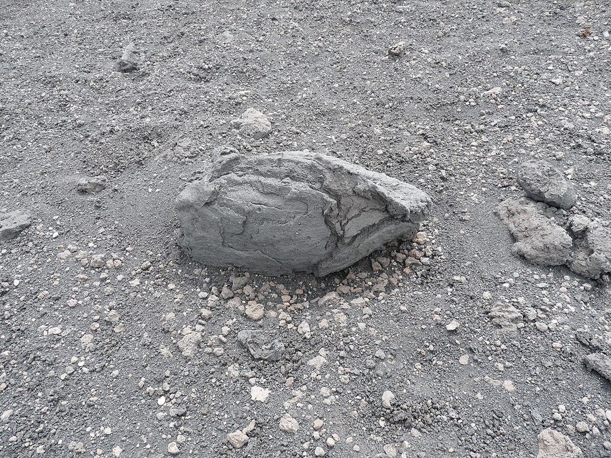 Photograph of Volcanic Bomb (Spindle-Shaped Ballistic Lava Bomb)