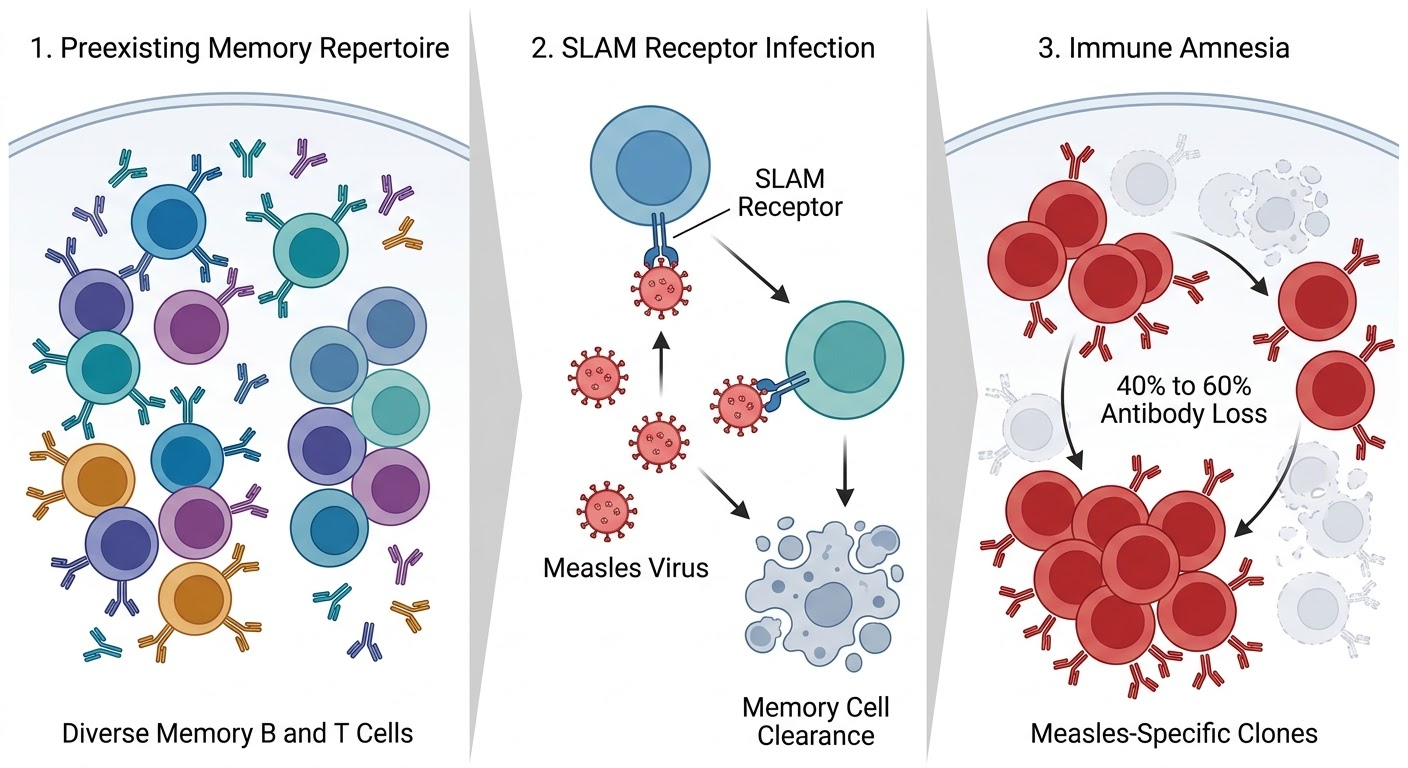 Figure 2: Epidemiological trajectory of U.S. measles resurgence (2000–2026) and the erosion of herd immunity below the 95% MMR coverage threshold.